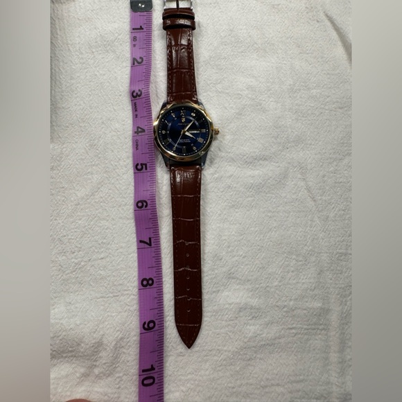 Blue Quartz Watch for Men Leather Band Waterproof Luminous Date Week NEW - Picture 3 of 11